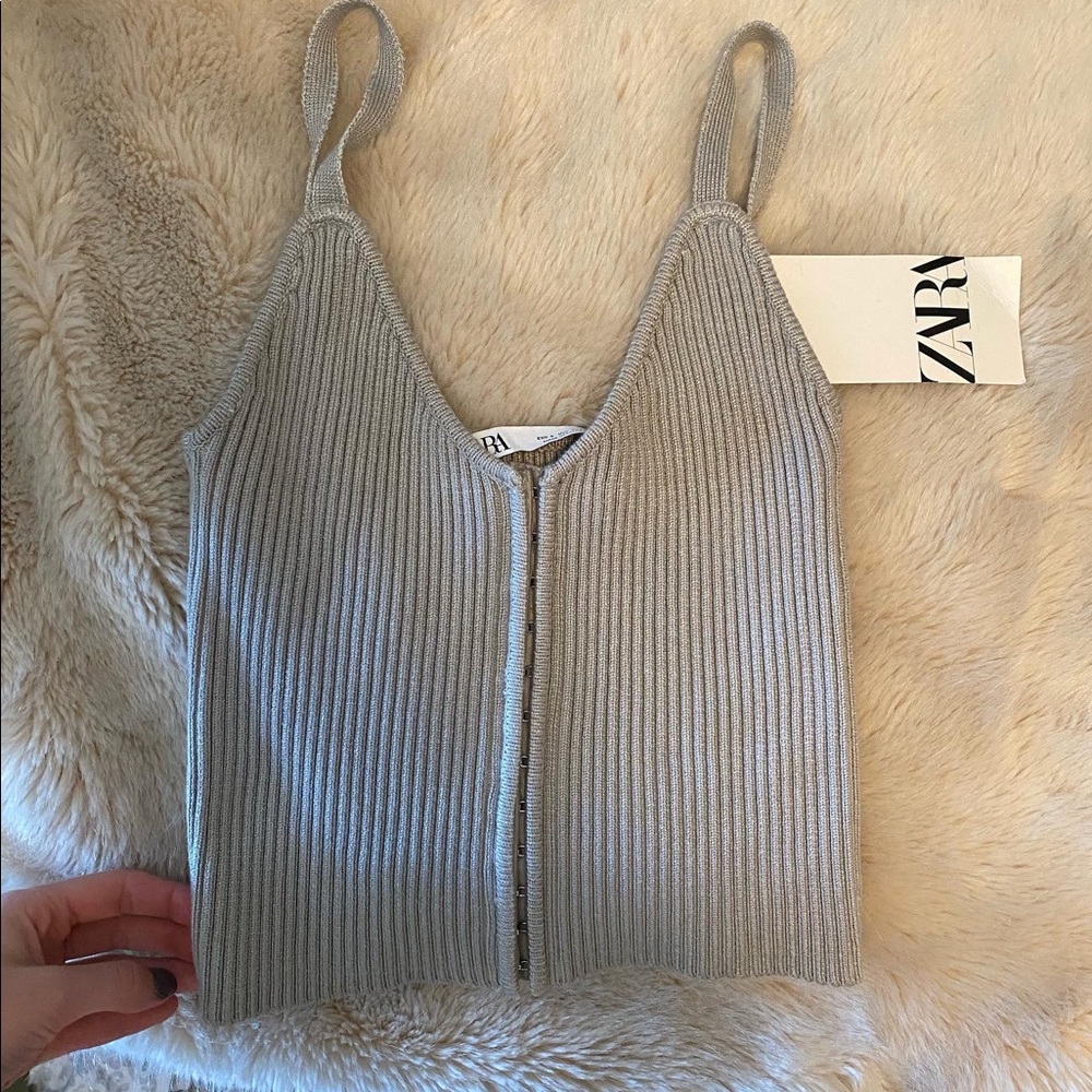 NWT Zara Grey Knit Tank Top